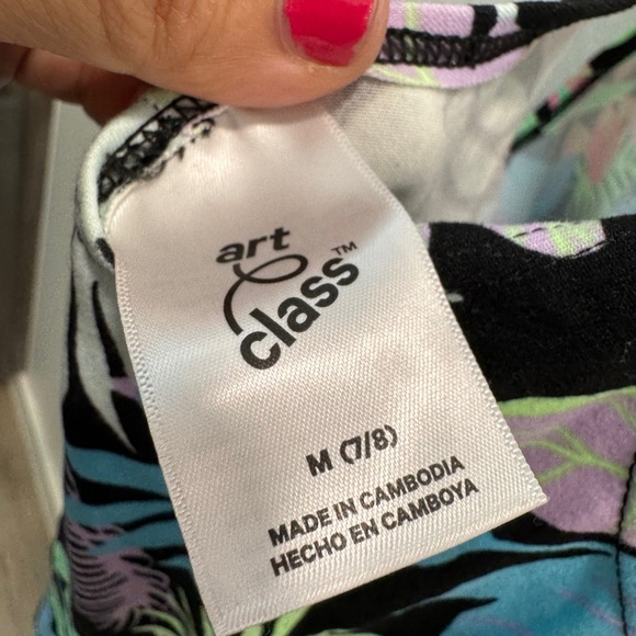 Art Class Tropical Print Racerback Dress (Size M 7/8) - Picture 3 of 3